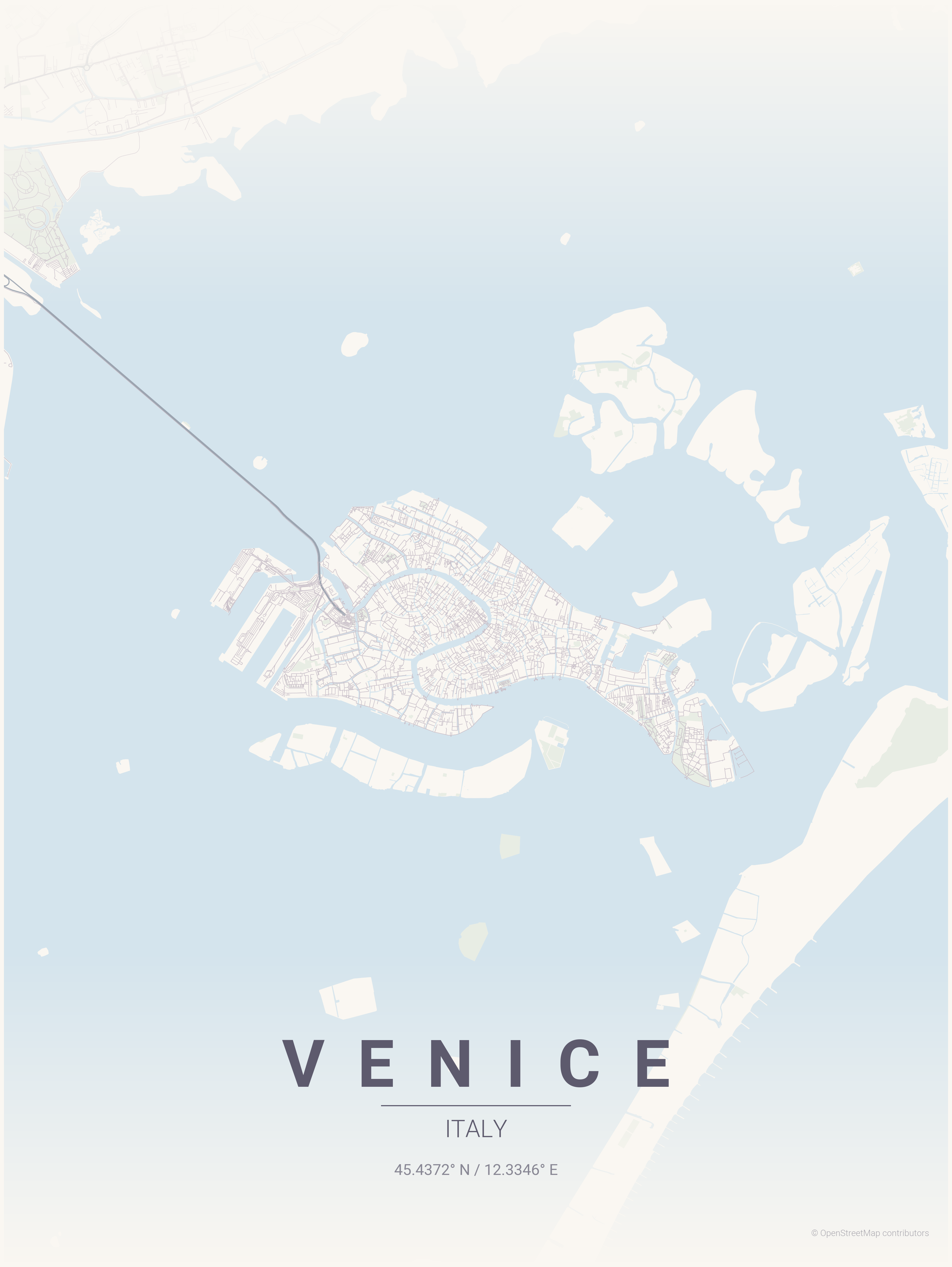 Venice map in Pastel Dream theme